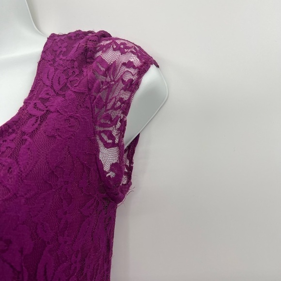 Red Camel Grape Square Neck Midi Lace Size M - Picture 3 of 11